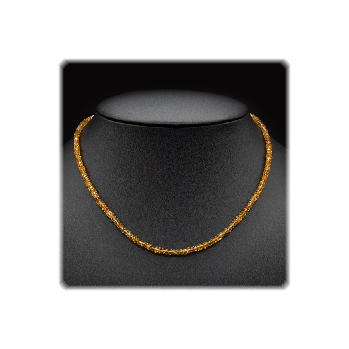 Mandarin Granat Kette - facettierte Rondelle - 34,05 ct.