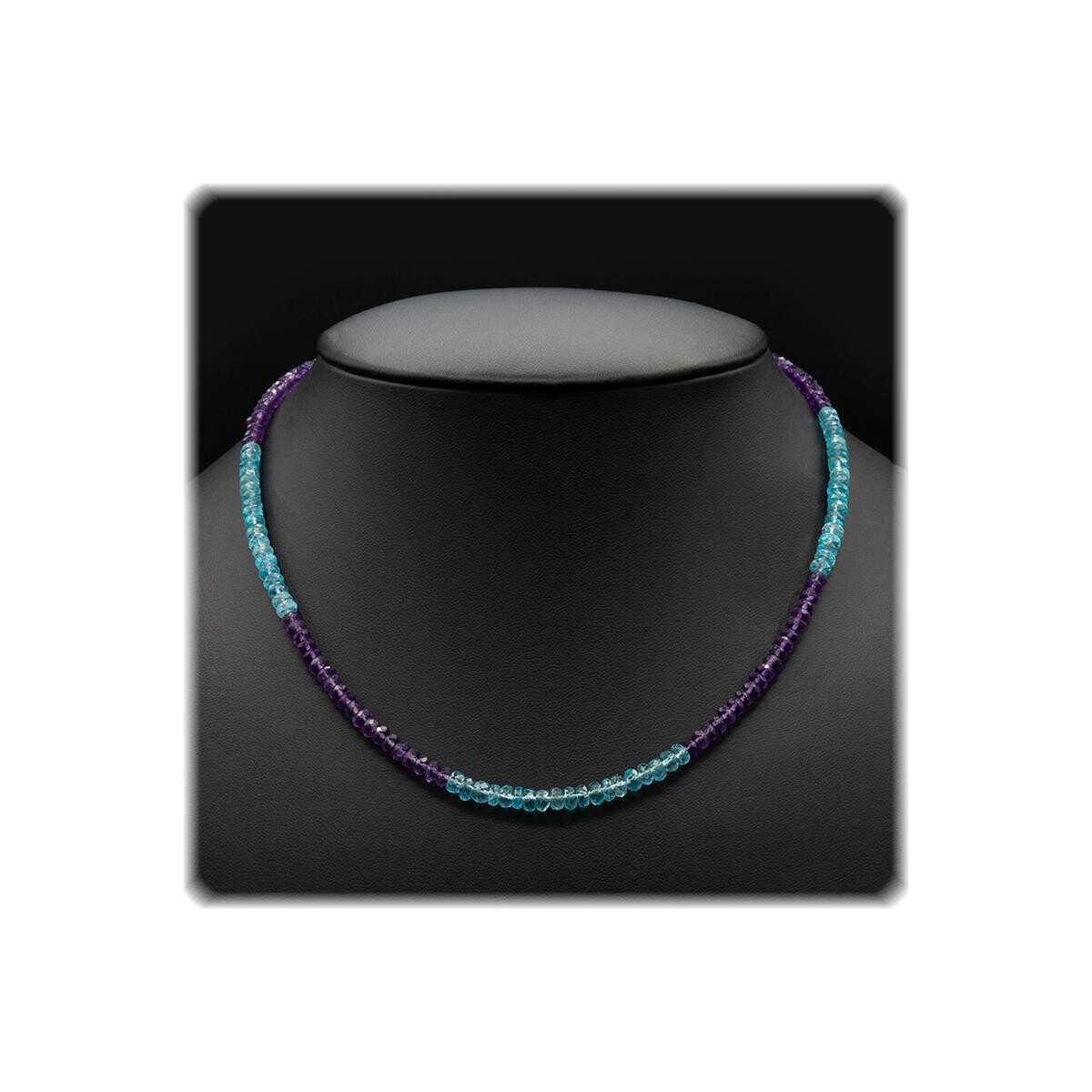 Amethyst - Apatit Kette - facettiert 4,5 mm - 60,73 ct.