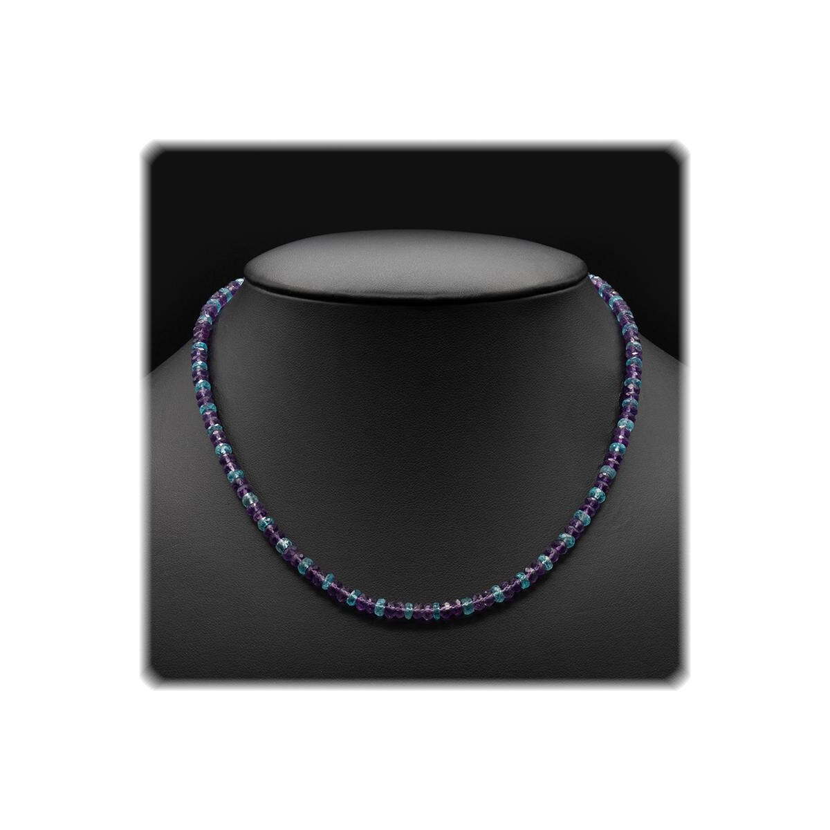Amethyst Apatit Kette - facettierte Rondelle 4,7 mm - 68,78 