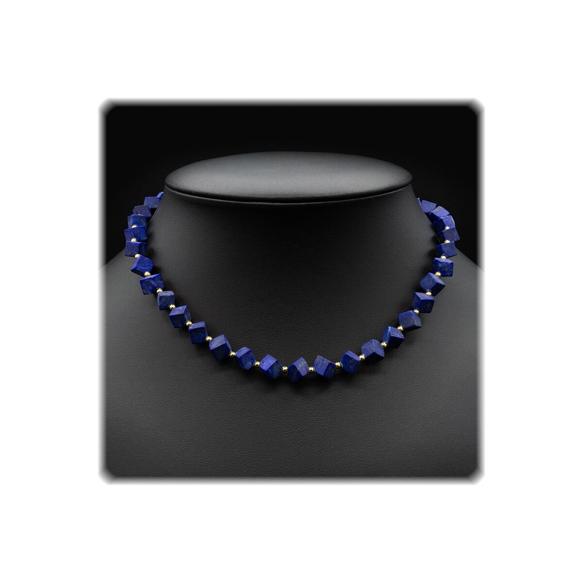 Lapislazuli Damen Kette - Würfel 6,0 mm Länge 42 c