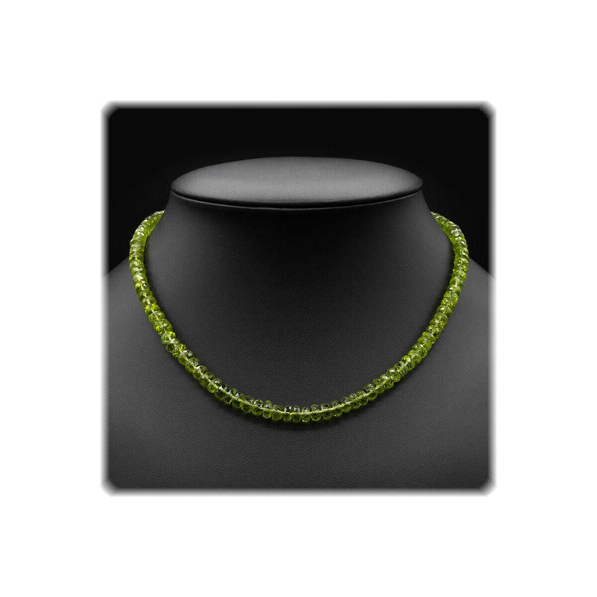 Peridot Damen Kette - Rondelle 6,0 mm Länge 43 cm
