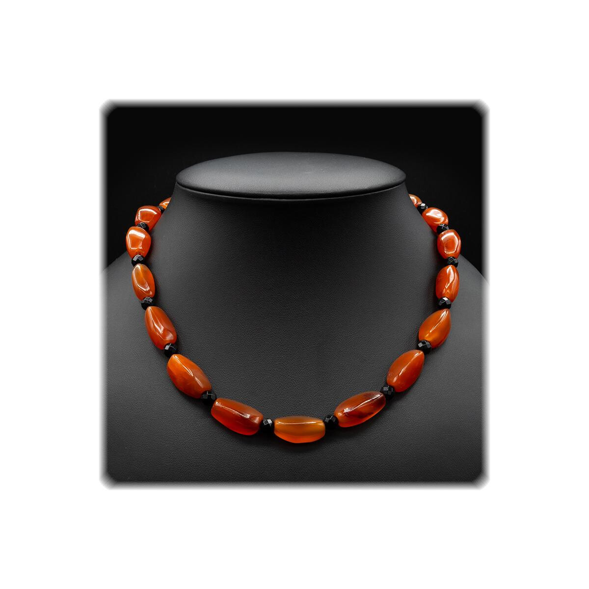 Karneol - Spinell Damen Kette - Länge 47,0 cm