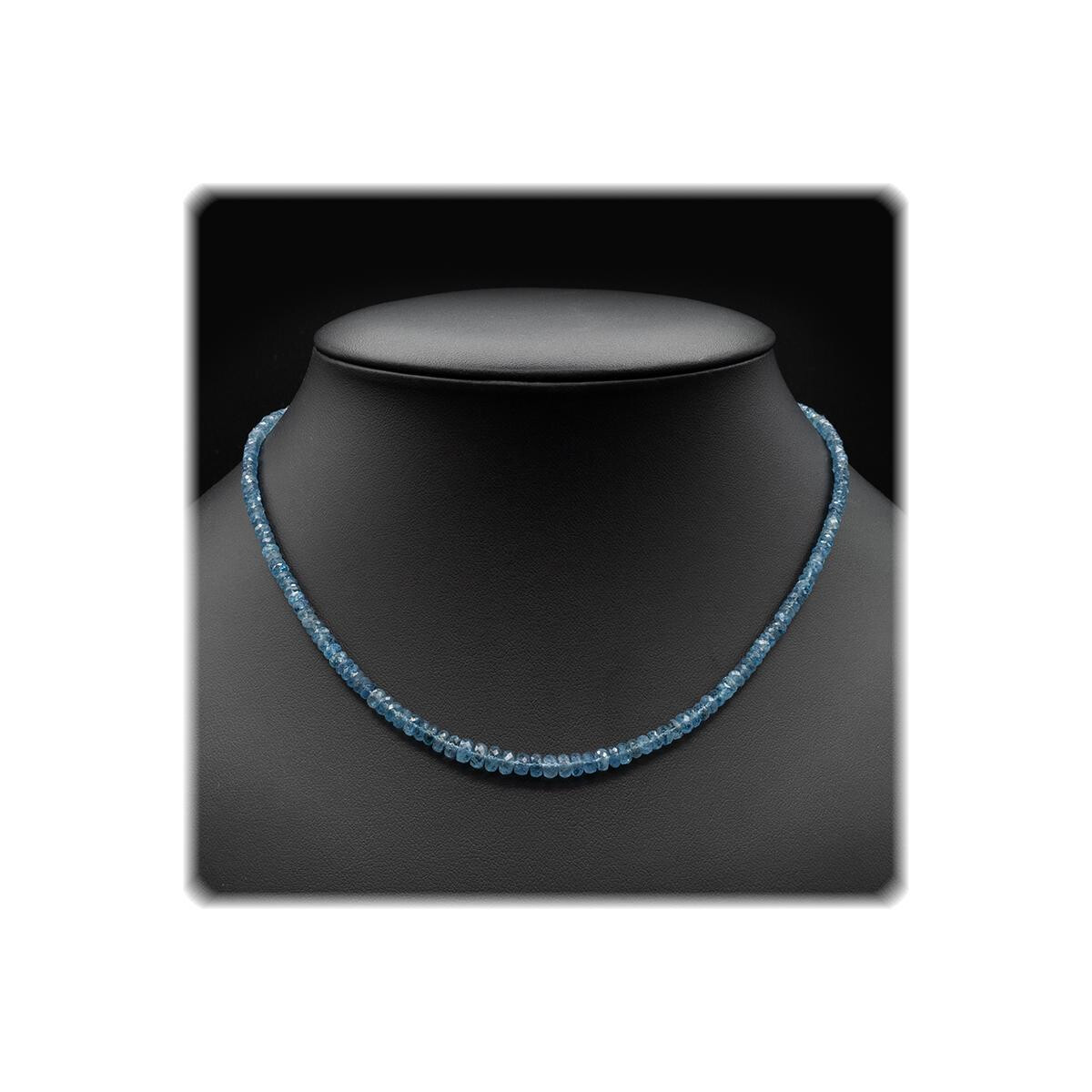 Aquamarin Damen Kette - Rondelle 3,0 mm - 4,8 mm Länge 
