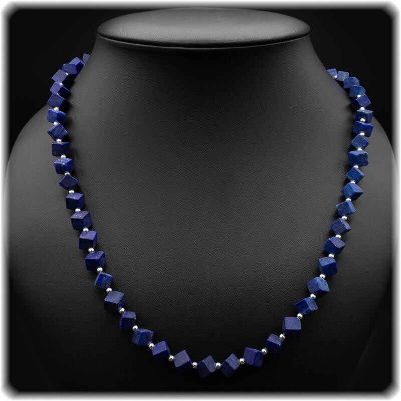Lapislazuli Herrenkette Kette - Würfel 6,0 mm Läng