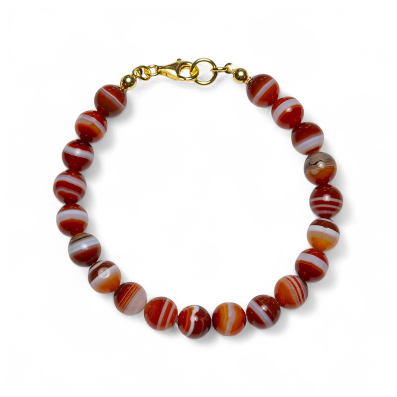 Achat Damen Armband - Kugeln 8,0 mm Länge 20,0 cm