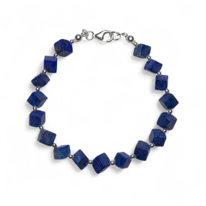 Lapislazuli Damen Armband - Würfel 6,0 mm Länge...
