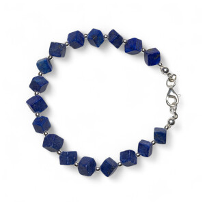 Lapislazuli Damen Armband - Würfel 6,0 mm Länge...