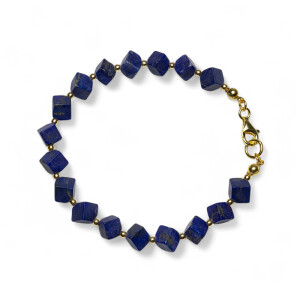 Lapislazuli Damen Armband - Würfel 6,0 mm Länge...
