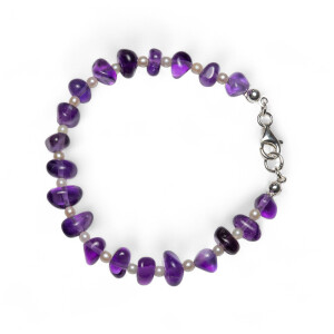 Amethyst Süßwasserperlen Damen Armband -...