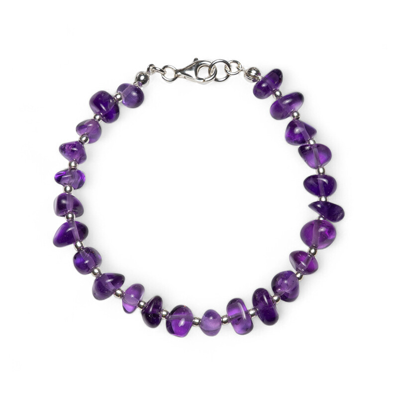 Amethyst Damen Armband - Barockperlen Länge 20,0 cm