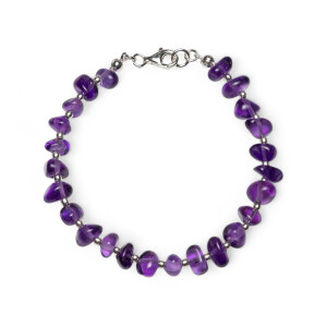 Amethyst Damen Armband - Barockperlen Länge 20,0 cm