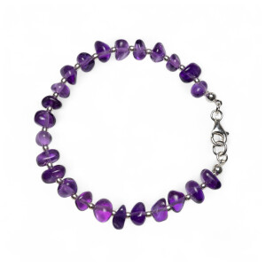 Amethyst Damen Armband - Barockperlen Länge 20,0 cm