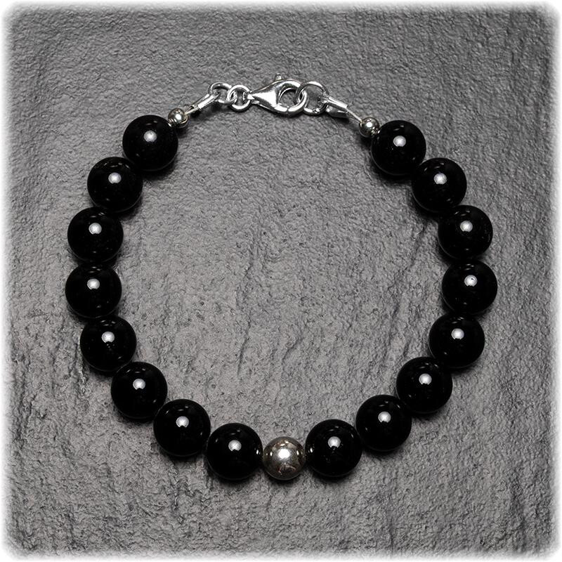 Turmalin Herren Armband - Kugeln 8,0 mm  box