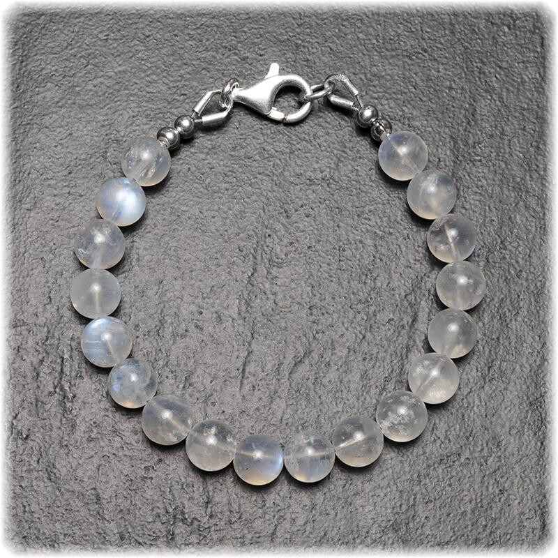 Mondstein Herren Armband - Kugeln 8,0 mm box