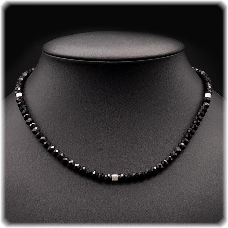 Spinell Damen Kette - 44,5 cm, Silber 92 box