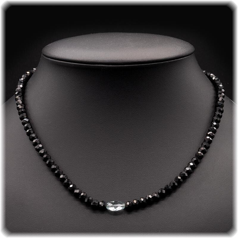 Spinell Damen Kette - 46 cm, Silber 925 box