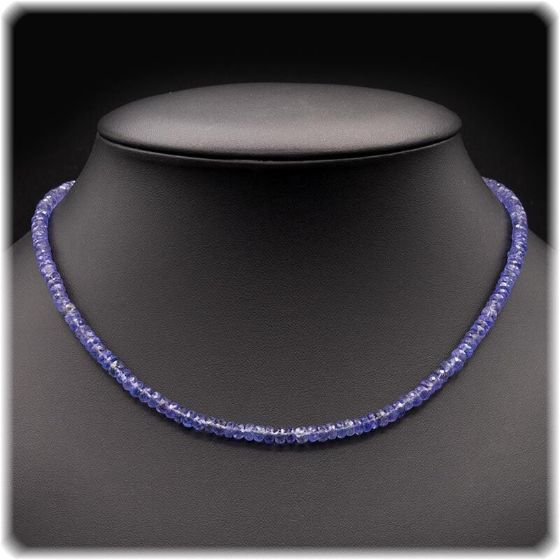 Tansanit Damen Kette - 44 cm, Silber 925 box