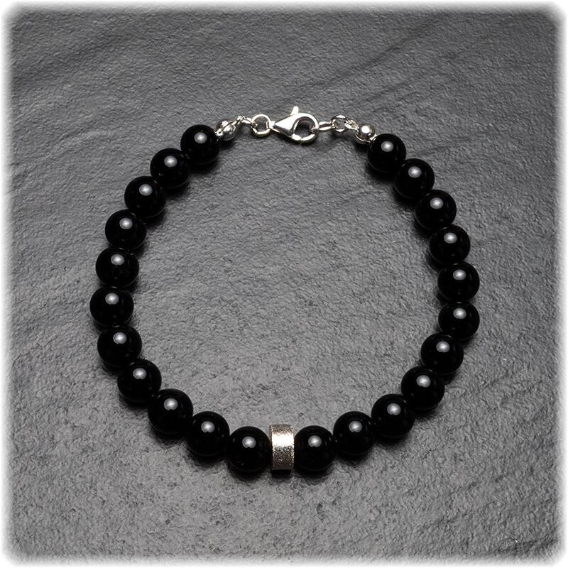 Turmalin - Herren Armband - Kugeln 8,0 mm / Länge 21,5 