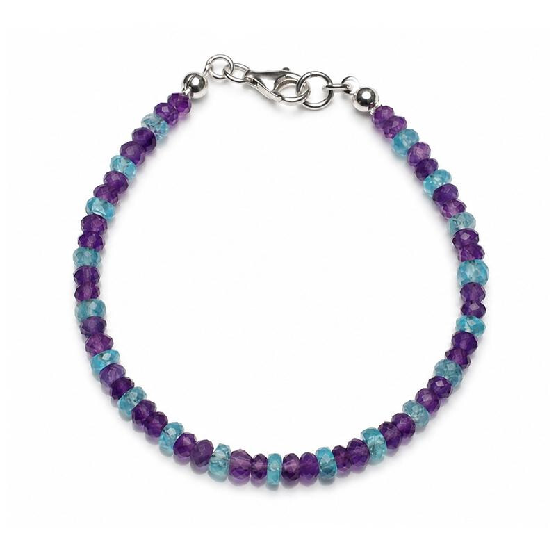 Amethyst-Apatit Armband - facettiert 4,7 mm – 23,03 ct