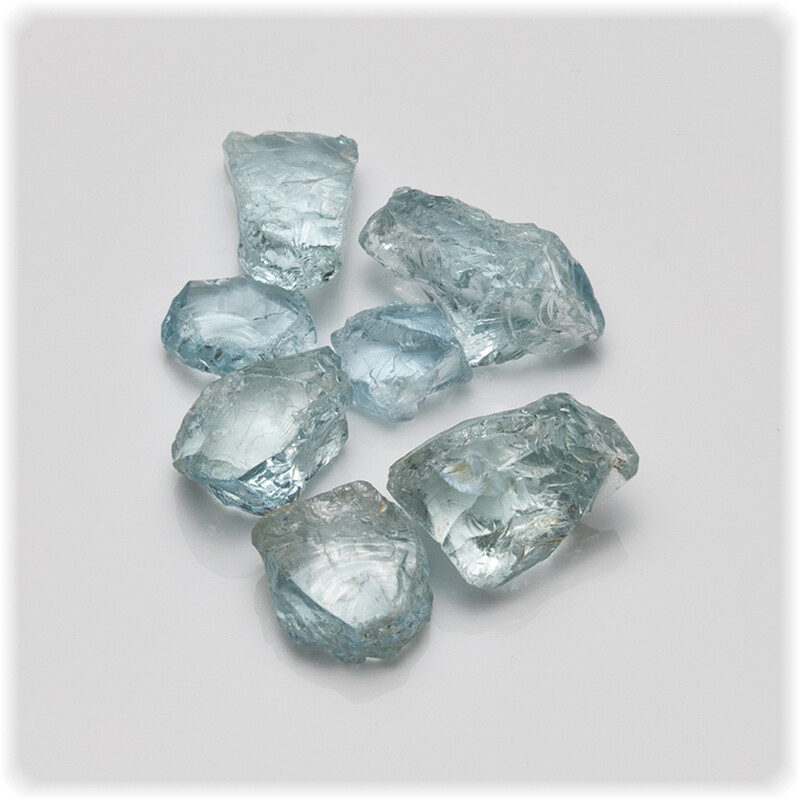 Aquamarin - Rohstein – 9,2 g / 46, box