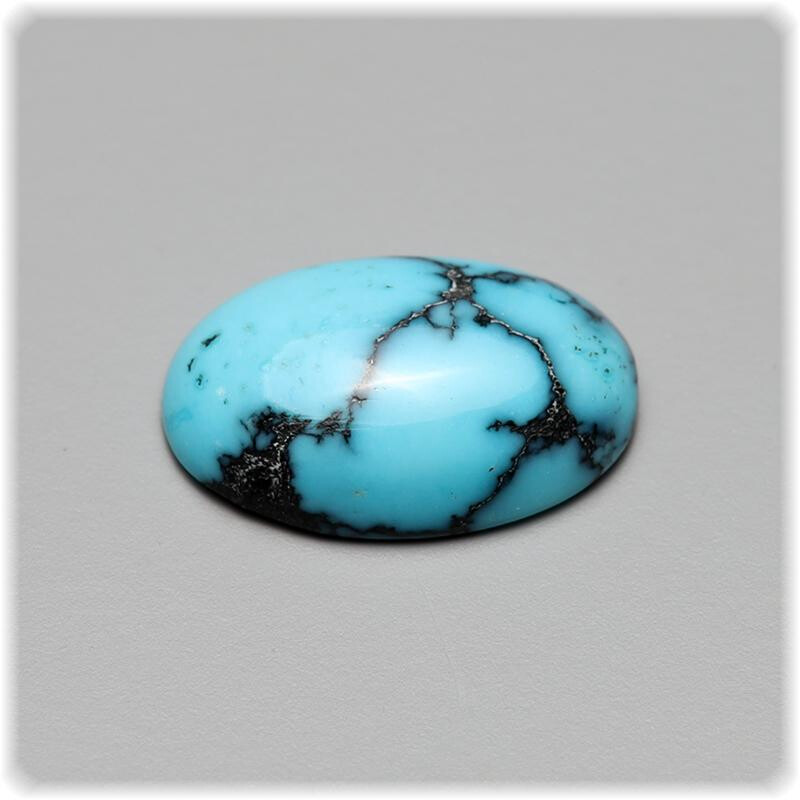 Türkis Cabochon mit Matrix oval 12, box