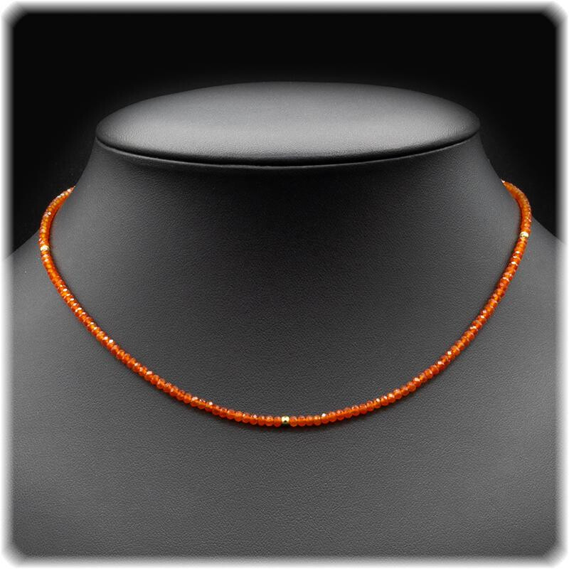 Karneol Damen-Kette - facettiert 2,5 mm  box