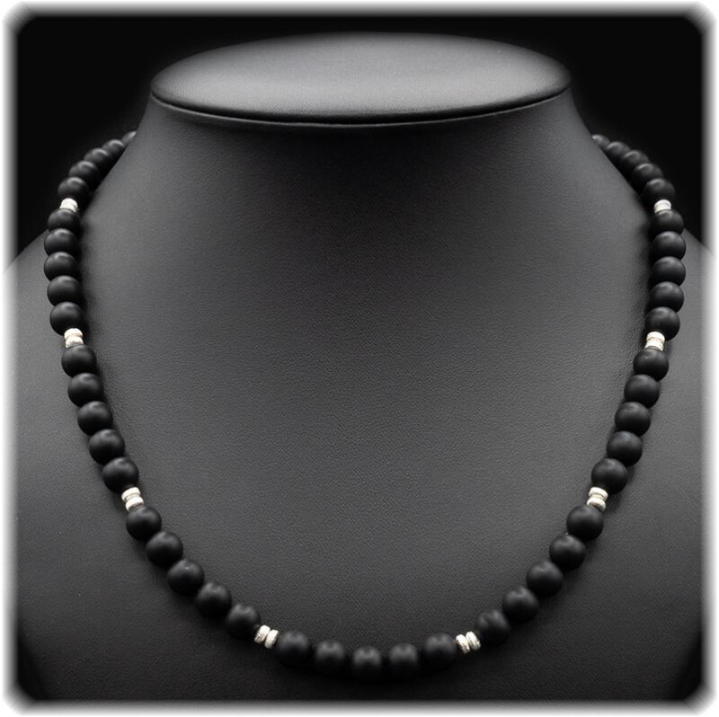 Onyx Herren Kette – Kugeln 8,0 mm, box