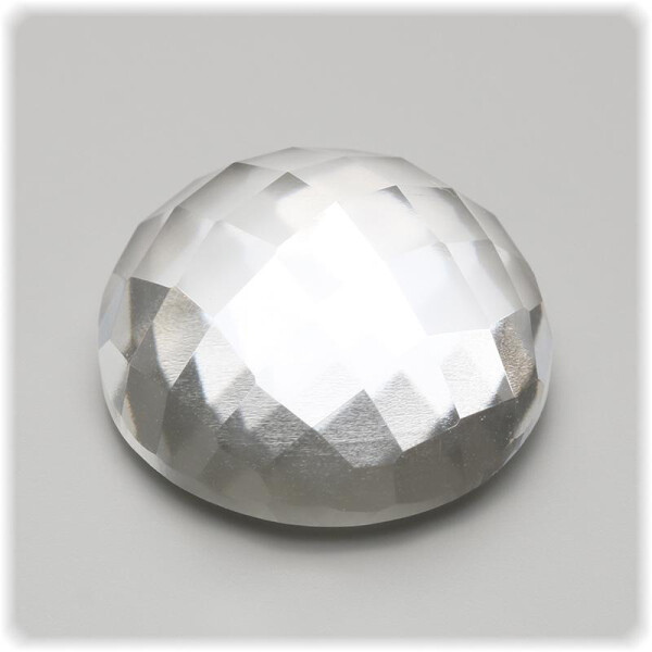 Bergkristall Checkertop facettiert / rund 17,2 mm 20,0 ct.