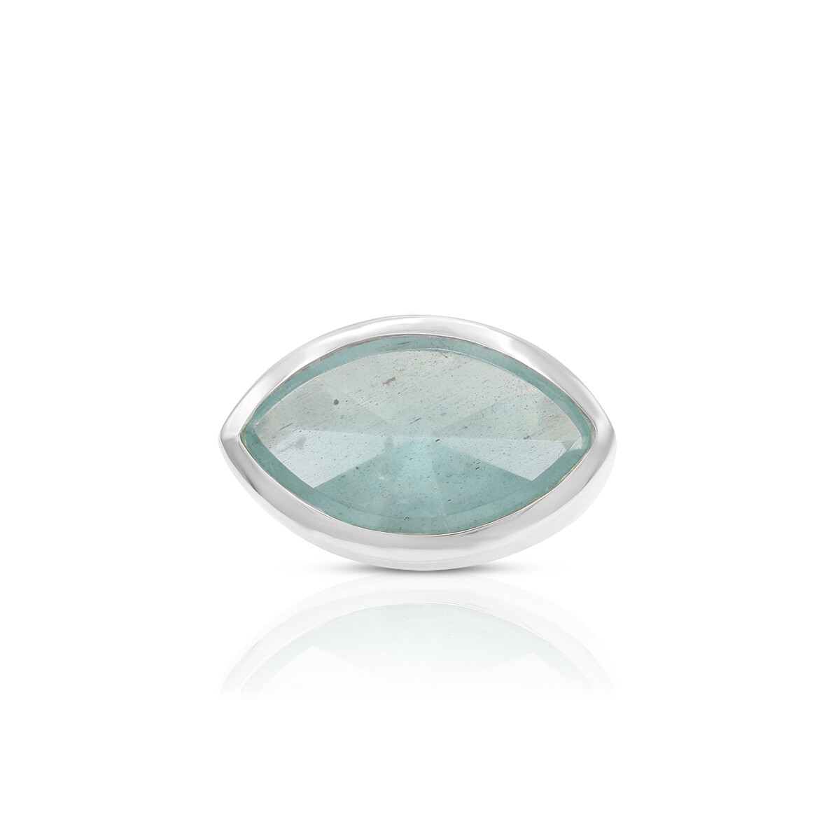 Aquamarin Ring im Spiegelschliff Silber 925