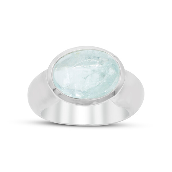 Aquamarin Cabochon Ring Silber 925