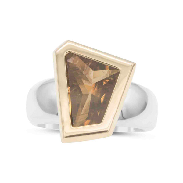 Turmalin Ring Fancycut Silber 925 - Gold 750