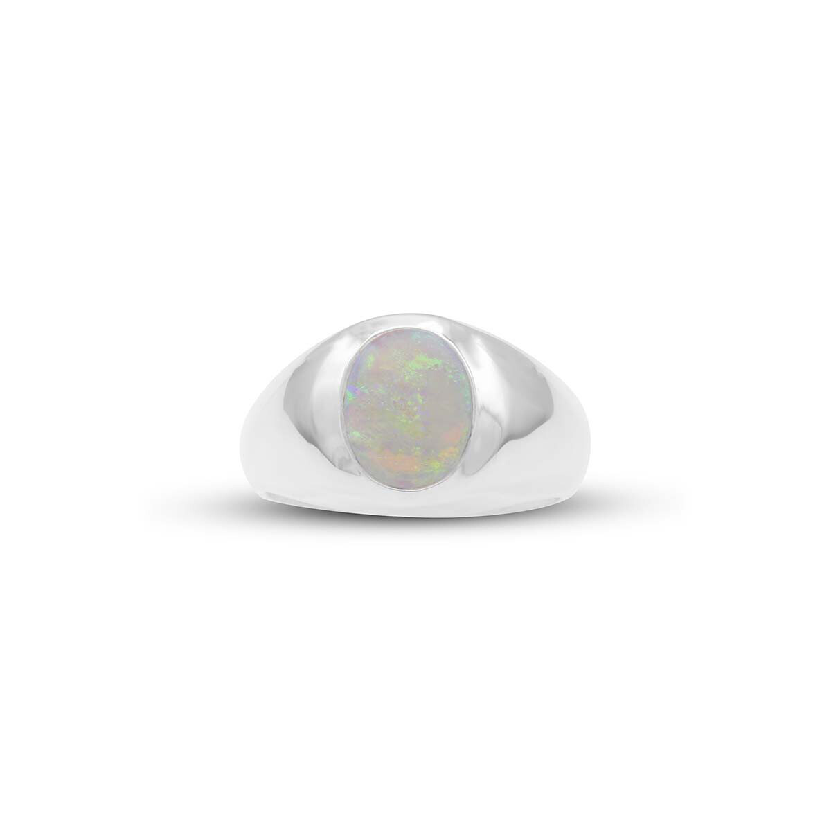 Weißer Opal Cabochon Ring Silber 925