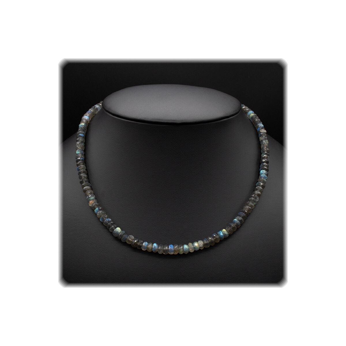 Labradorit Kette - facettierte Rondelle 130 ct.